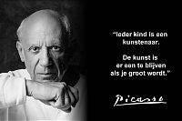 Ieder kind is een kunstenaar. De kunst is er een te blijven als je groot wordt. | Pablo Picasso
